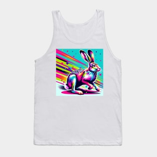 Pop Art Snowshoe Hare Tee - Winter Wildlife Fashion Statement Tank Top